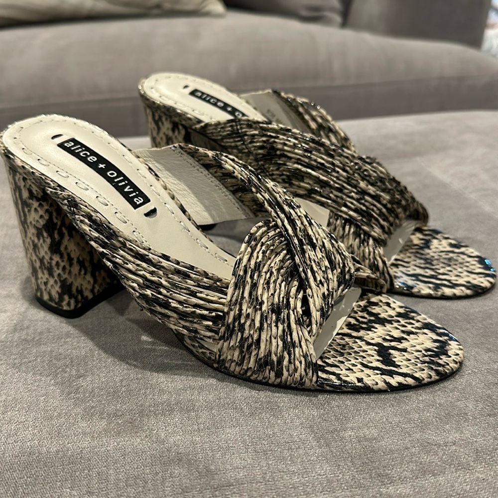 Alice and Olivia snake skin print shoes